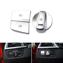 3 piezas de interruptores de faros delanteros interiores cromados de ABS para estilo de automóvil