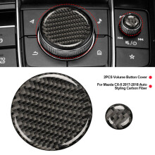 2Pcs Car Real Volume Button Cover For Mazda CX-5 2017-2018 Auto Style