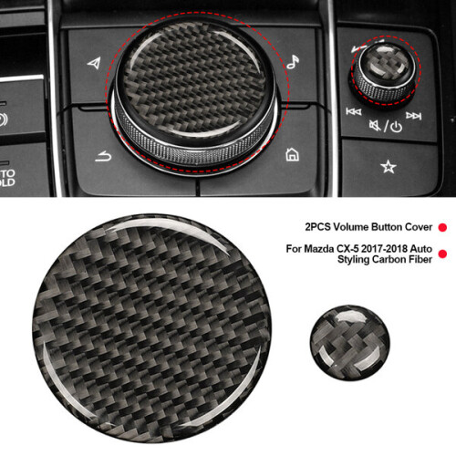 2 pezzi Copertura pulsante volume auto per Mazda CX-5 2017-2018 Stile Auto