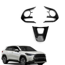 3 piezas de cubierta para marco de volante de coche, adhesivo decorativo para embellecedor