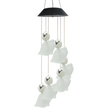 Carillon solaire lumineux en forme d'étoile LINLIN, blanc, lot de 1