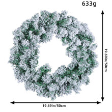 SDJMa artificial Christmas wreath 20 inch green flocked