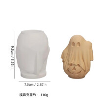 (02) New Pumpkin Ghost Candle Mold Handmade Halloween Creative Cute Monster Gypsum Concrete Silicone Mold 3D Scented Crafts Ornaments