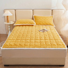 Protège-matelas pliable en velours uni, matelassé en coton.