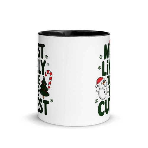 Caneca de Natal Combinando para a Família, Preta, 325ml 1