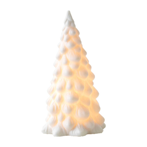 Keramisch kerstdorpje met licht, wit, 1 stuk