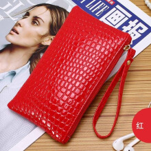 (Red) PU Women's Zero Wallet Fashion Handbag Card Bag Money Bag Simple and Convenient Available in 4 Colors