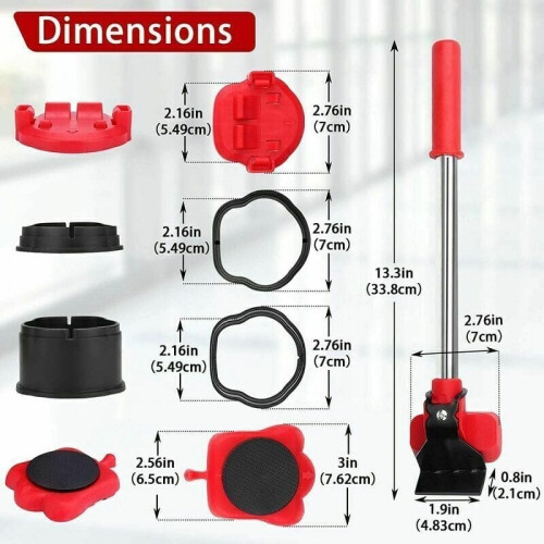 Furniture moving tool set, red, 1 pc. 1