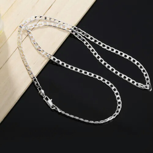 Colar de prata esterlina 925 com corrente de cobra, 4 mm, 76 cm (30 polegadas). 1