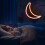Mond-Neon-Wandleuchte, LED-Donner-Duschlaterne, 1 Stück 3