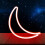 Luminária de parede LED neon em formato de lua para decoração de quarto, festas e aniversários. 4
