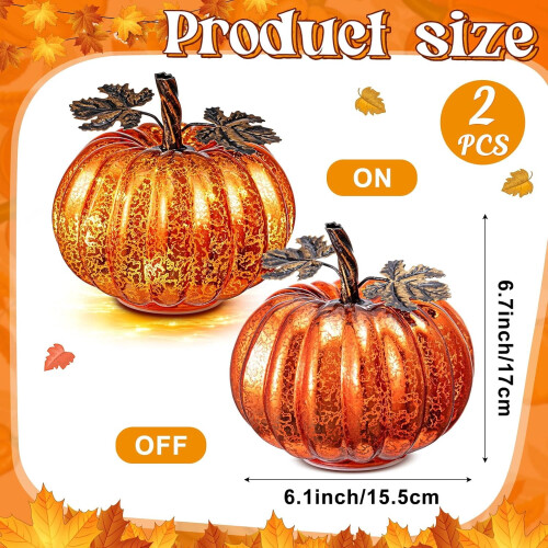 Glassgresskardekor til Halloween 2 stk 1