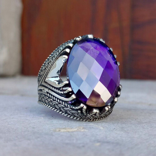 YUEHAO Ring mit lila Stein – Eleganter Modeschmuck 2