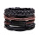 Conjunto de 5 pulseiras masculinas de couro trançado 2
