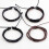 Conjunto de 5 pulseiras masculinas de couro trançado 5