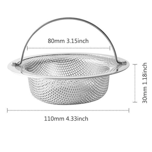 Passoire d'évier en acier inoxydable 11,4 cm 2