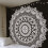 Mandala tapestry black white bohemian wall hanging 4