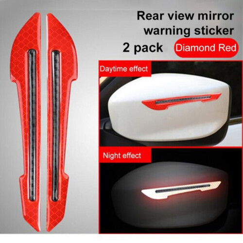 2 pegatinas reflectantes luminosas para espejo retrovisor de coche