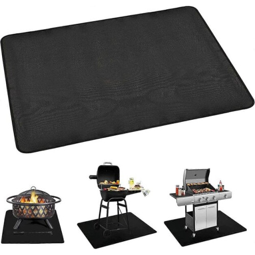 3-layer large black rectangular barbecue mat for protection 8