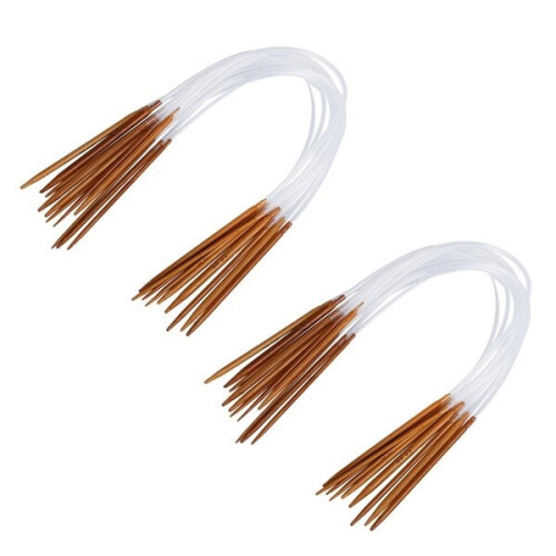 2x11 μεγέθη 2.0mm-5.0mm 40cm κυκλικές βελόνες από μπαμπού