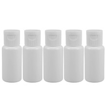 White PE Flip Cap Bottles for Travel Liquids 20ml Portable Leakproof Containers for Shampoo and Lotion 5 Pack