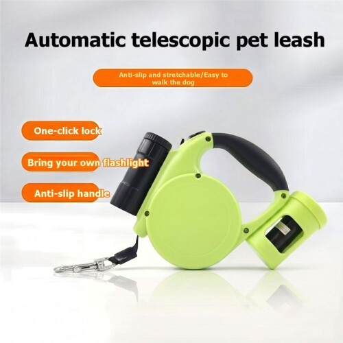 5M Extendable Dog Leash, with A Small Flashlight , Button Control, Suitable for Medium and Small Dogs (20kg) 1