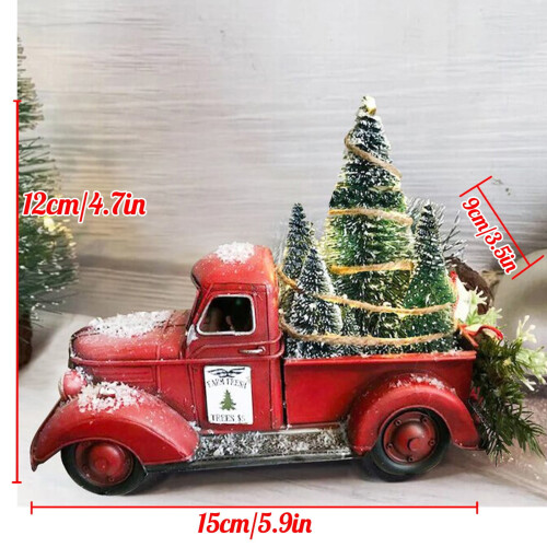 Centre de table de Noël vintage avec camion de ferme rouge 2