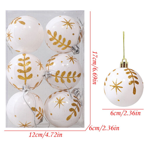Décorations de Noël peintes incassables, lot de 6 1