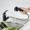 Robinet de cuisine noir, double jet, 1 jet 1