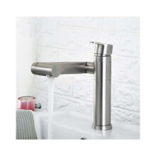 Mitigeur de lavabo en acier inoxydable, design moderne pour eau chaude et froide