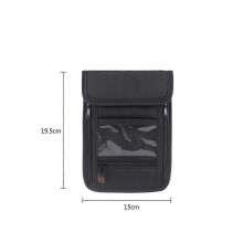 Rfid Blocking Travel Neck Wallet Passport Holder Storage For Passports Black 1Set