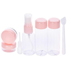 Travel Bottle Plastic Lotion Bottle for Storage 7Pcs Pink Set