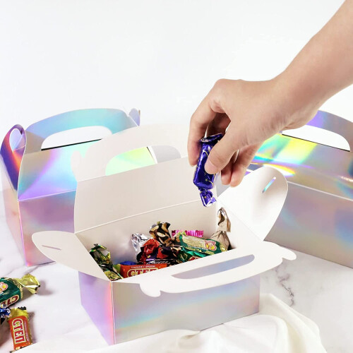 Iriserende metallic folie geschenkdoosjes (12 stuks) 2