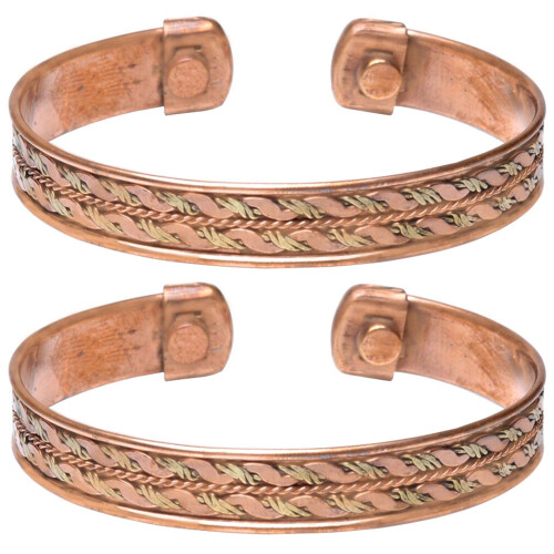 Conjunto de 2 pulseras magnéticas de cobre