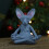 Statuette de méditation Sphinx Chat Grise Ornement de Bureau 2