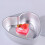 Hjärtformad kakform i aluminium, 9,5 cm 4