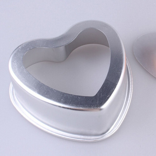 Hjärtformad kakform i aluminium, 9,5 cm 1