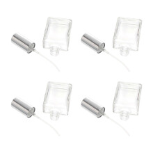 4 Pcs 15ml Transparent Square Flat Spray Bottle Glass Empty Spray Bottle Perfume Liquid Dispenser for Makeup Skin Care (Silver Lid)