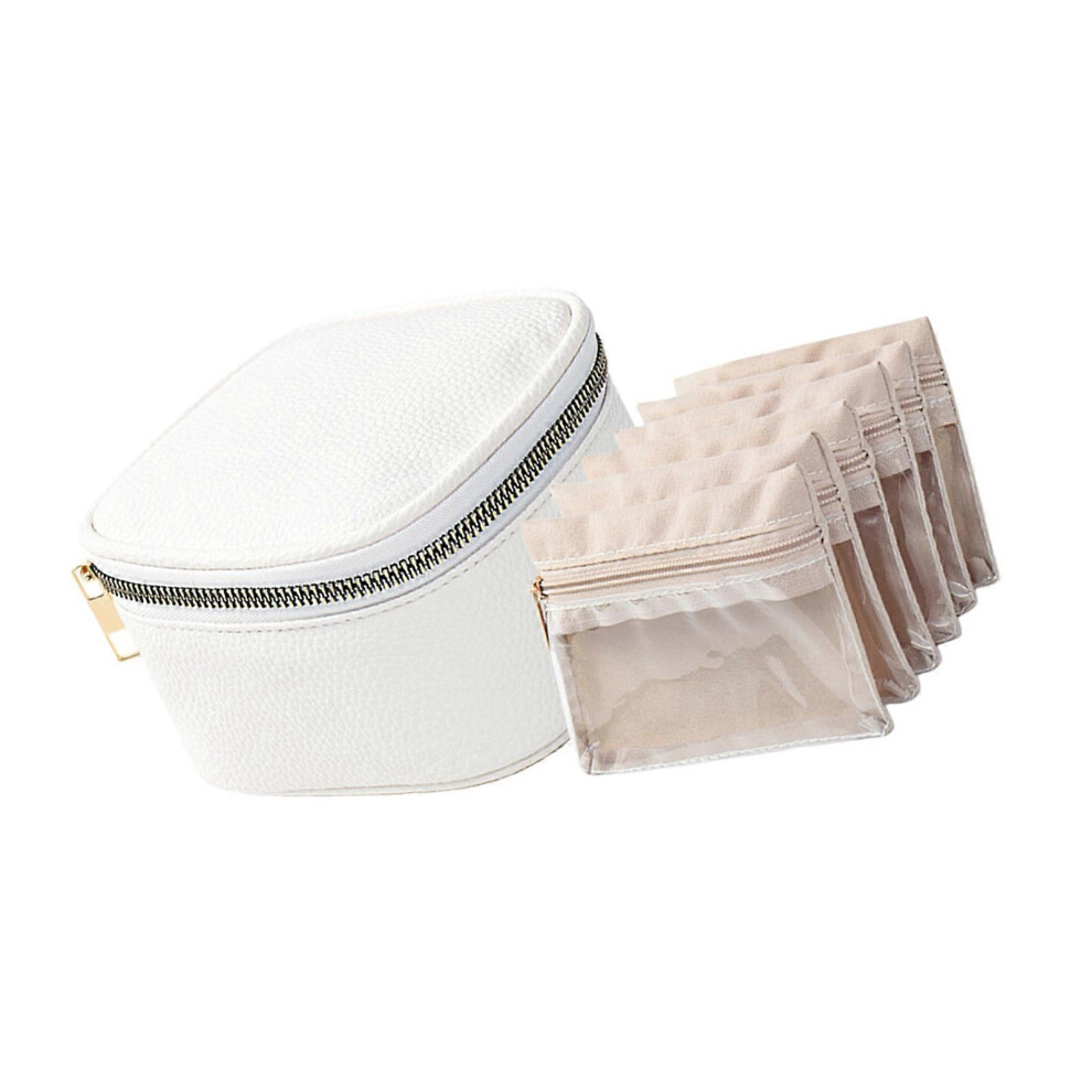 Practical PU Jewelry Case Multifunctional Compartments Leather Texture Suitable for Travel and Home Jewelry Display-image-OPC-PVNXY22-NEW