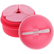 Pink Silicone Makeup Container Set Empty Cream Storage Box for Storage 1Set