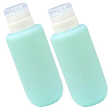 Leakproof Silicone Bottles For Travel Convenience Compact Design Green 200ml 2Pcs
