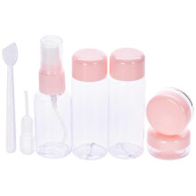 Plastic Lotion Bottle Subpackage Bottles for Storage 7Pcs Refillable Travel Bottle Kit Pink