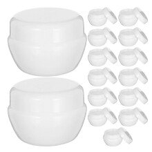 Mushroom Shape Cream Jar White Plastic for Storage Use 15Pcs Travel Containers