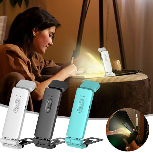 Lampe de lecture rechargeable USB, lampe à pince LED blanc chaud 1