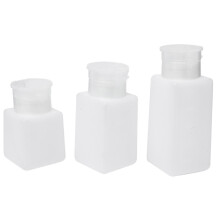 3Pcs White Durable Push Dispenser Bottle for Cosmetics Liquids Travel