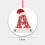 Enfeite de Natal para árvore de Natal com letras em inglês e 2