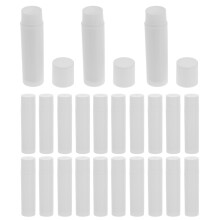 50Pcs 5g DIY Empty Lip Balm Tubes Lip Pomade Storage Container Plastic Storage Tubes (White)