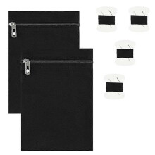 2 Pcs Canvas Sew-on Hidden Pockets for Clothing, Ideal for Travel and Mastectomy Recovery