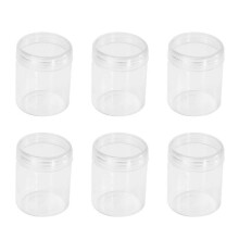 6 Pcs Round Sub-Bottles Portable Cream Travel Boxes Transparent Mini Containers Solid Storage Cosmetic Sample Bottles