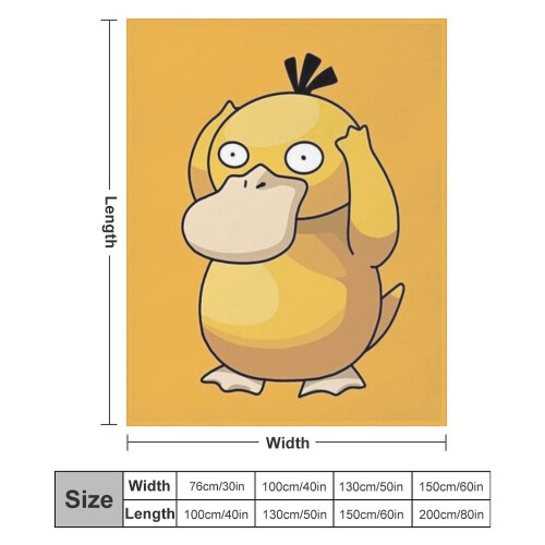 Manta de flanela macia Psyduck, antipilling, 50x60 polegadas (127x152 cm). 1